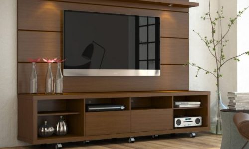 Wall-mounted-TV-Panel-and-Free-Standing-TV-Stand-On-Wheels-With-Storage-Shelves-600x600